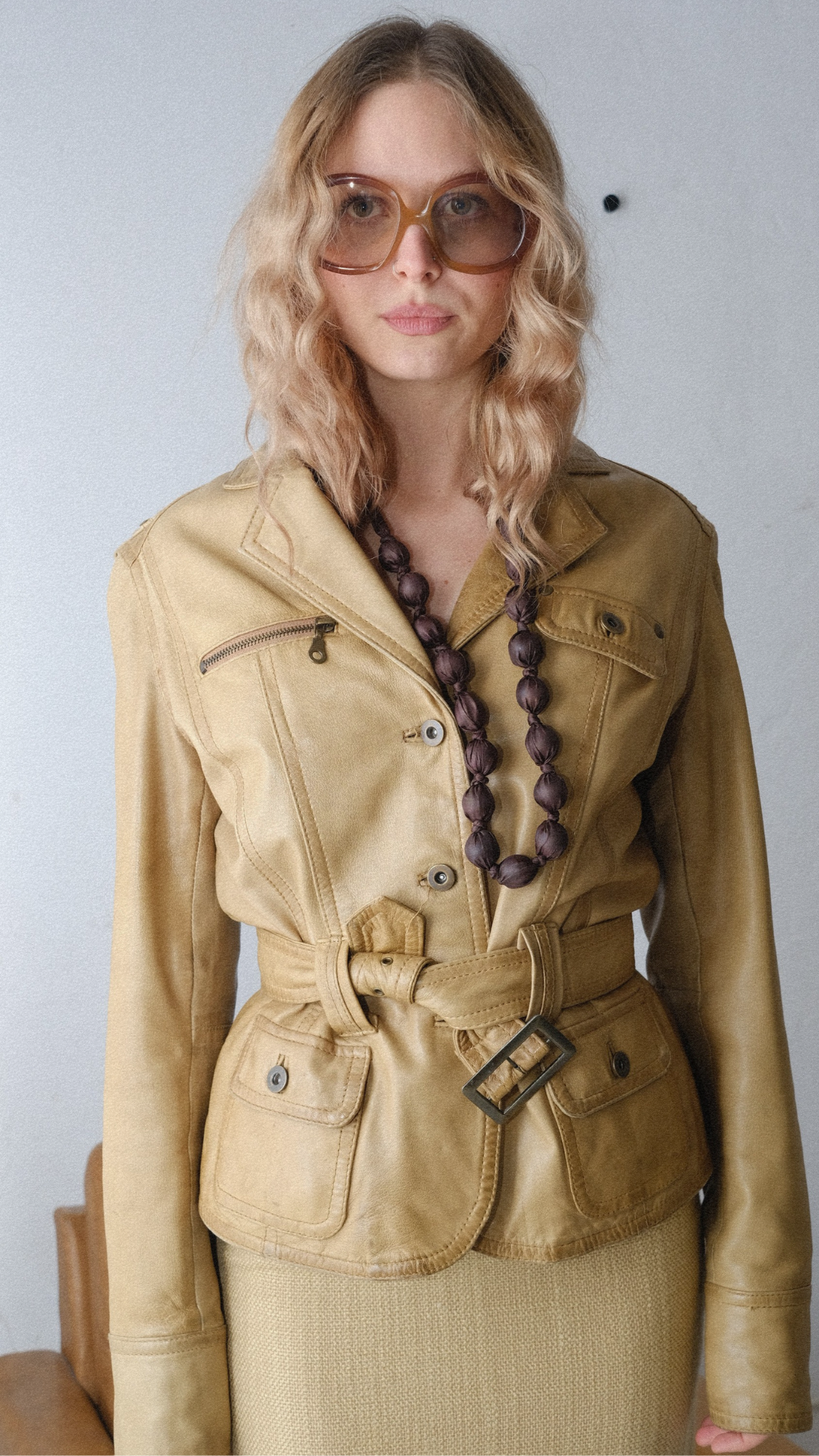024 / belted leather jacket