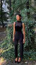 379 / black velvet jumpsuit