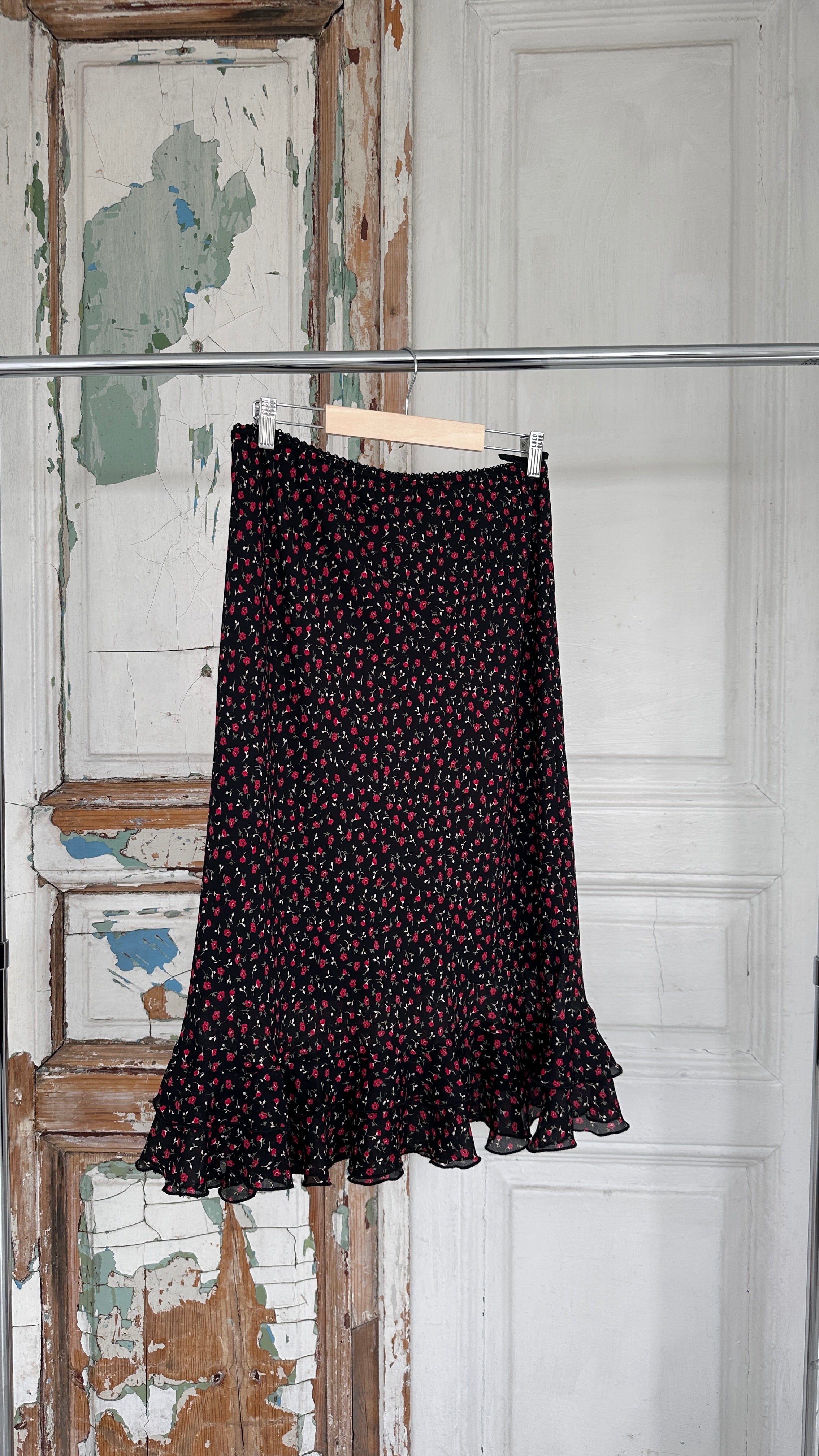 146 / floral print midi skirt