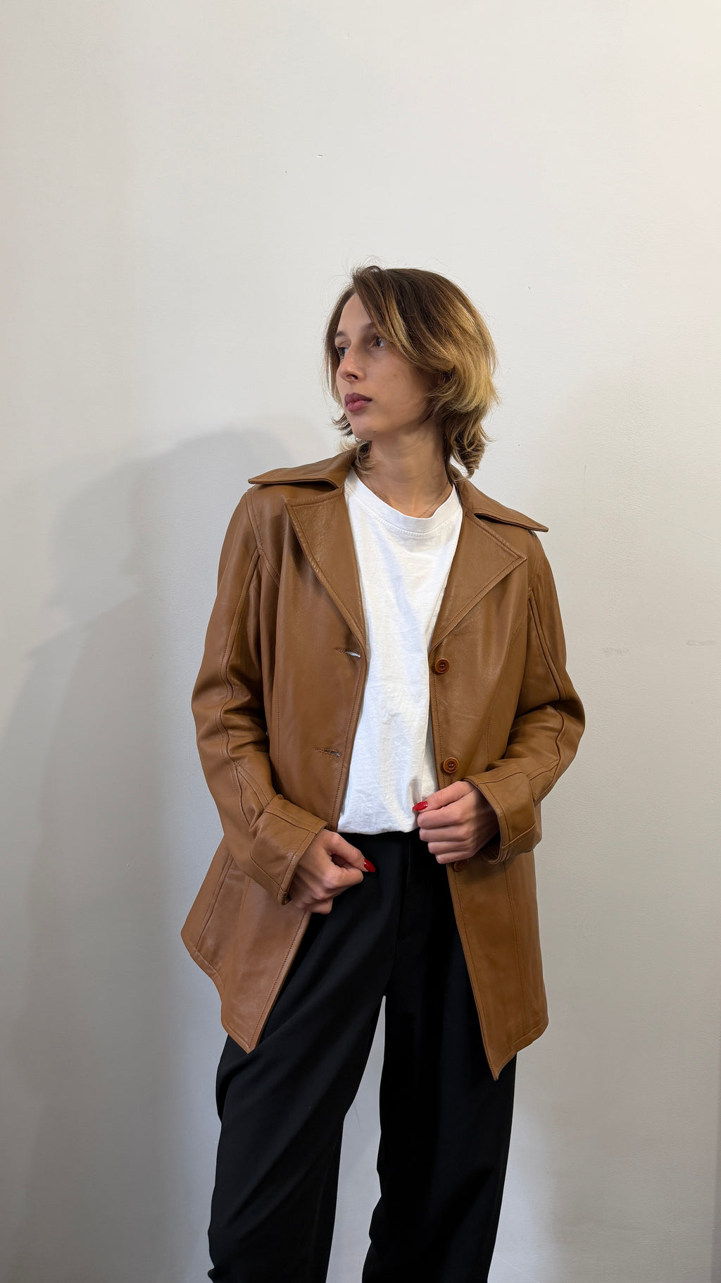 399 / tan leather jacket