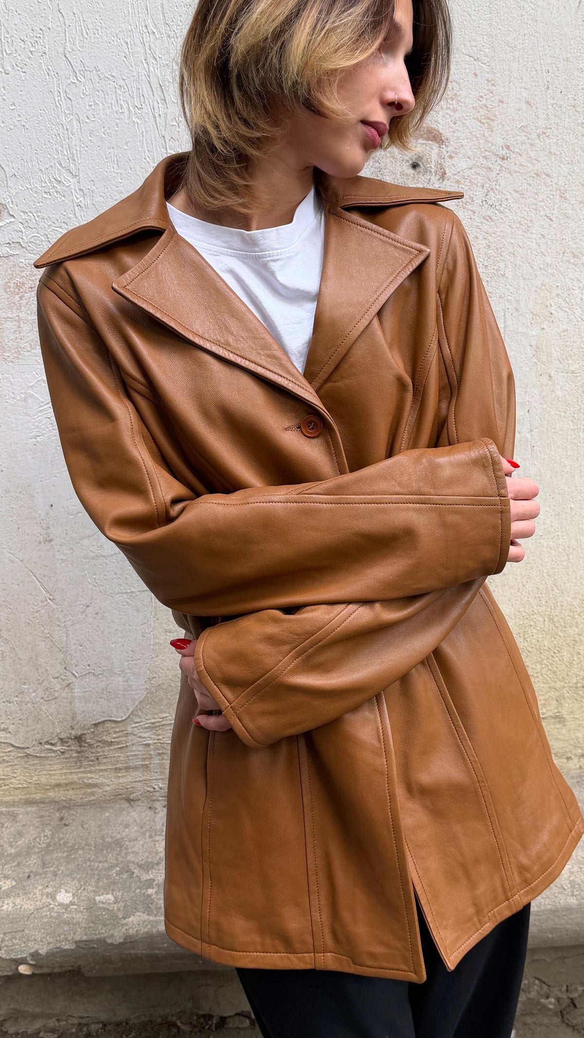 399 / tan leather jacket