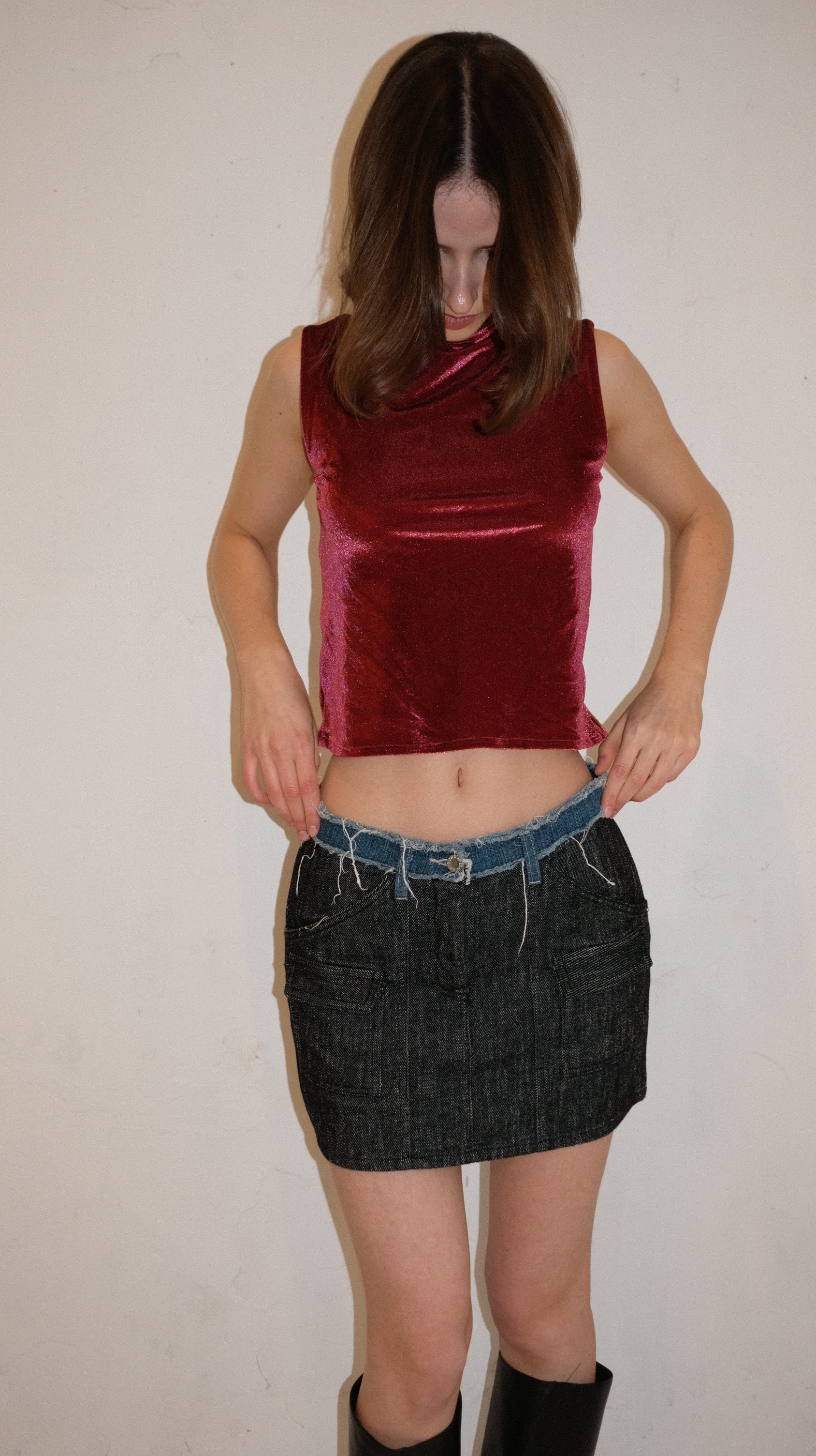 092 / denim mini skirt