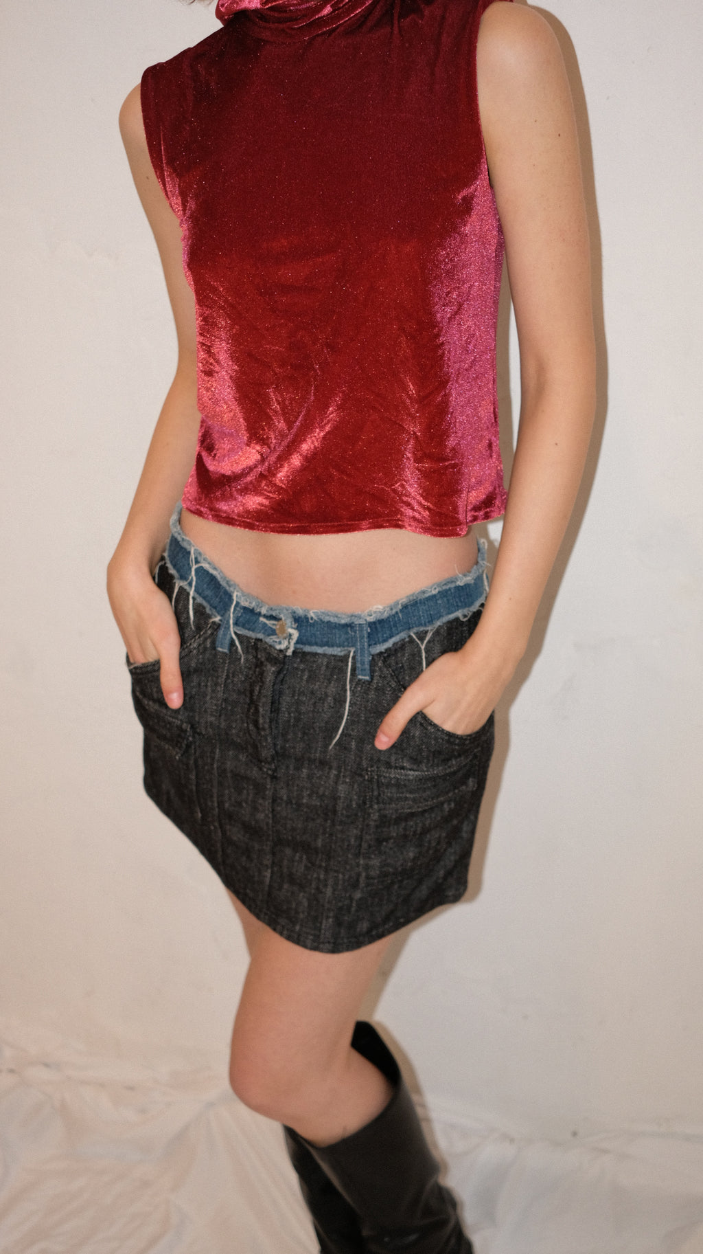092 / denim mini skirt
