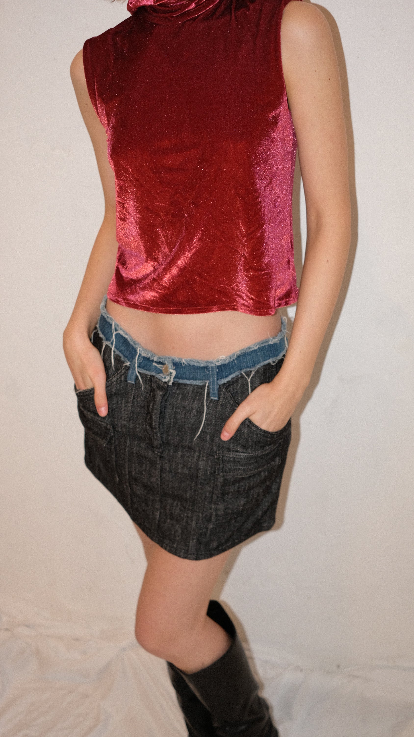 092 / denim mini skirt