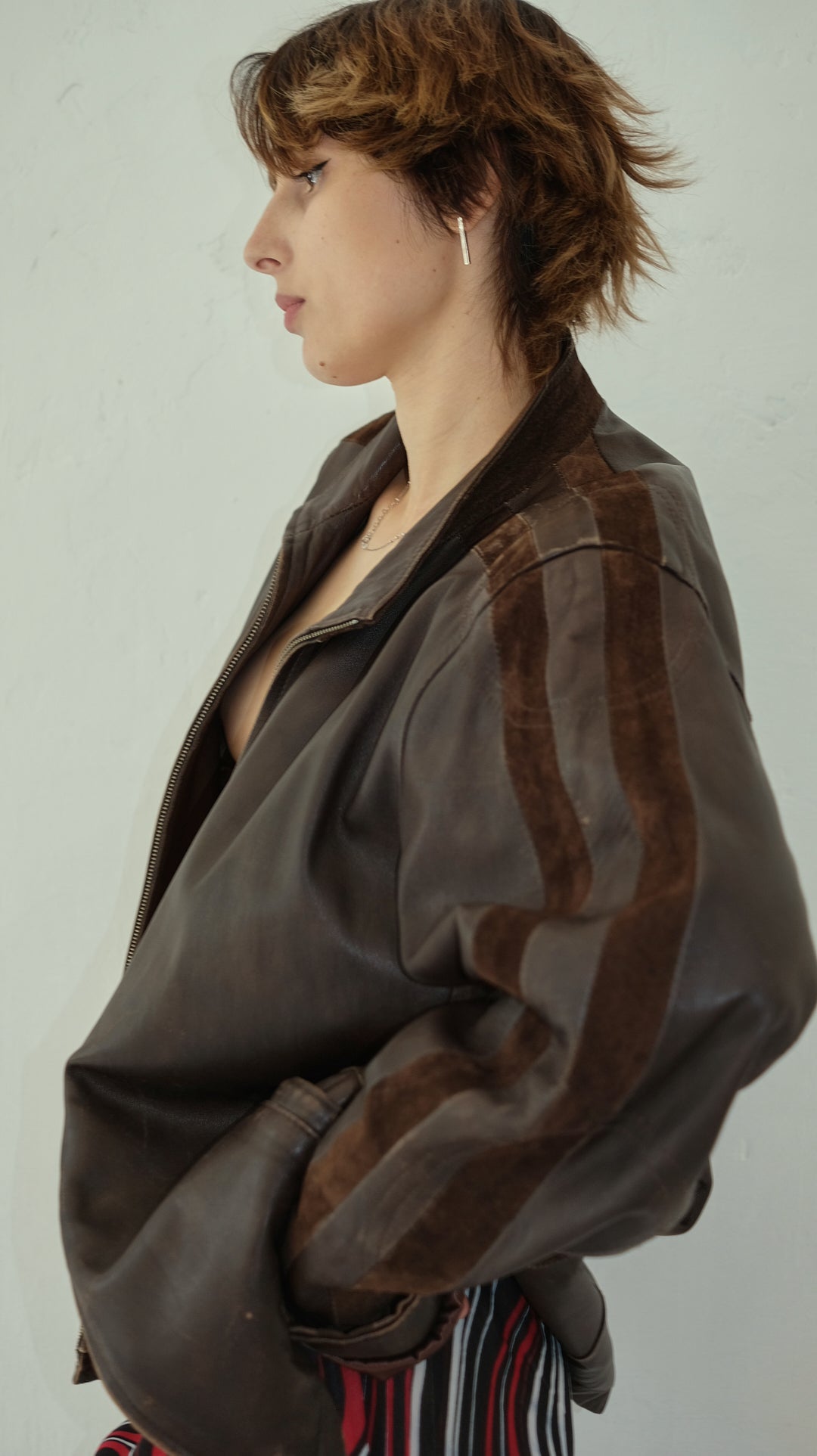 152 / oversized leather jacket