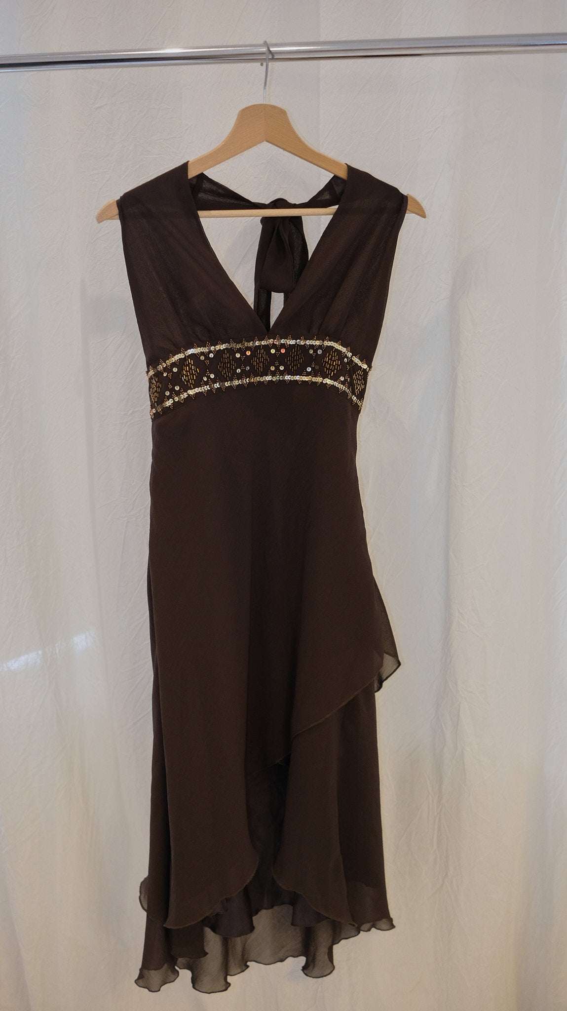 235 / embellished backless dress