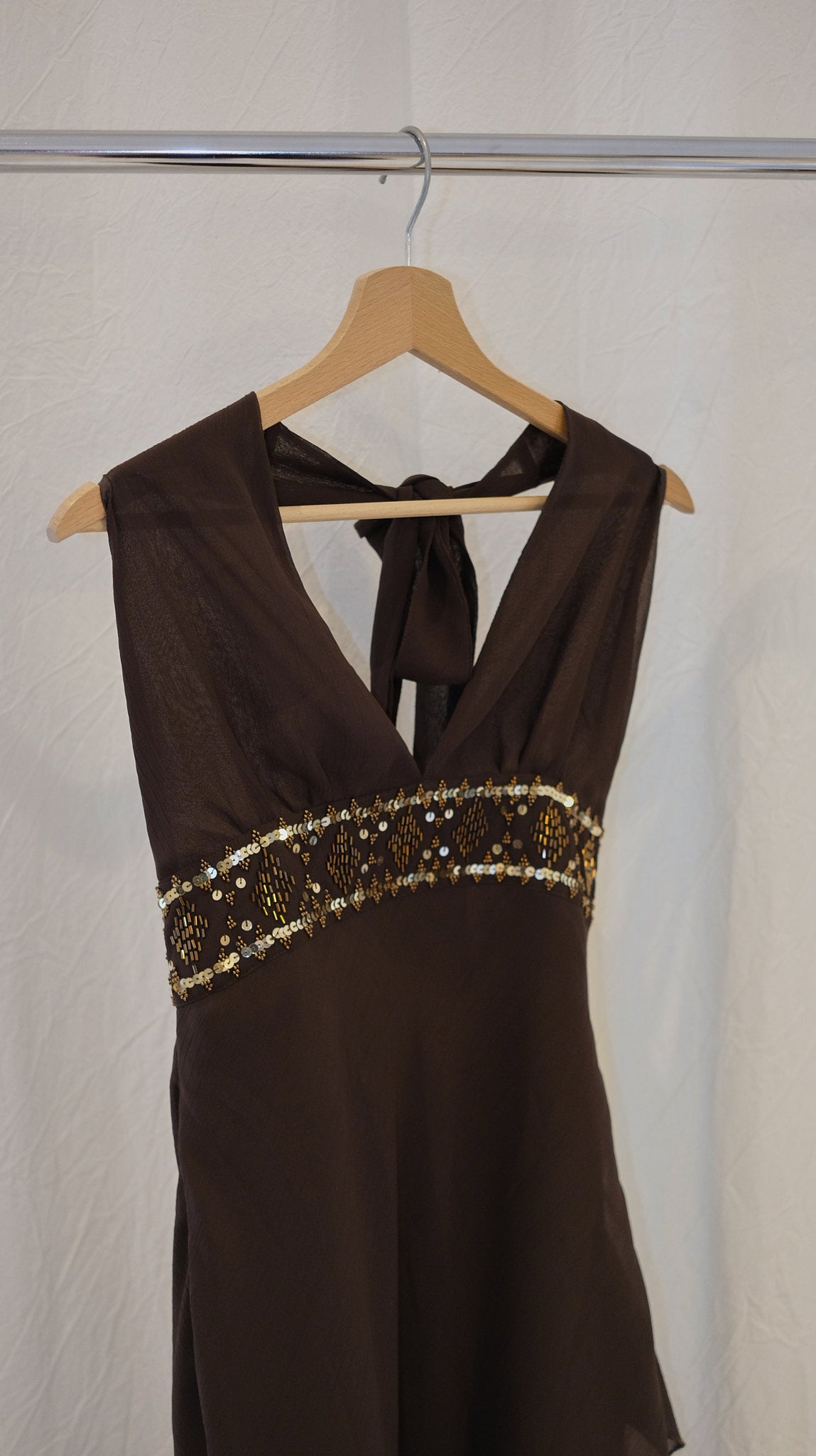 235 / embellished backless dress
