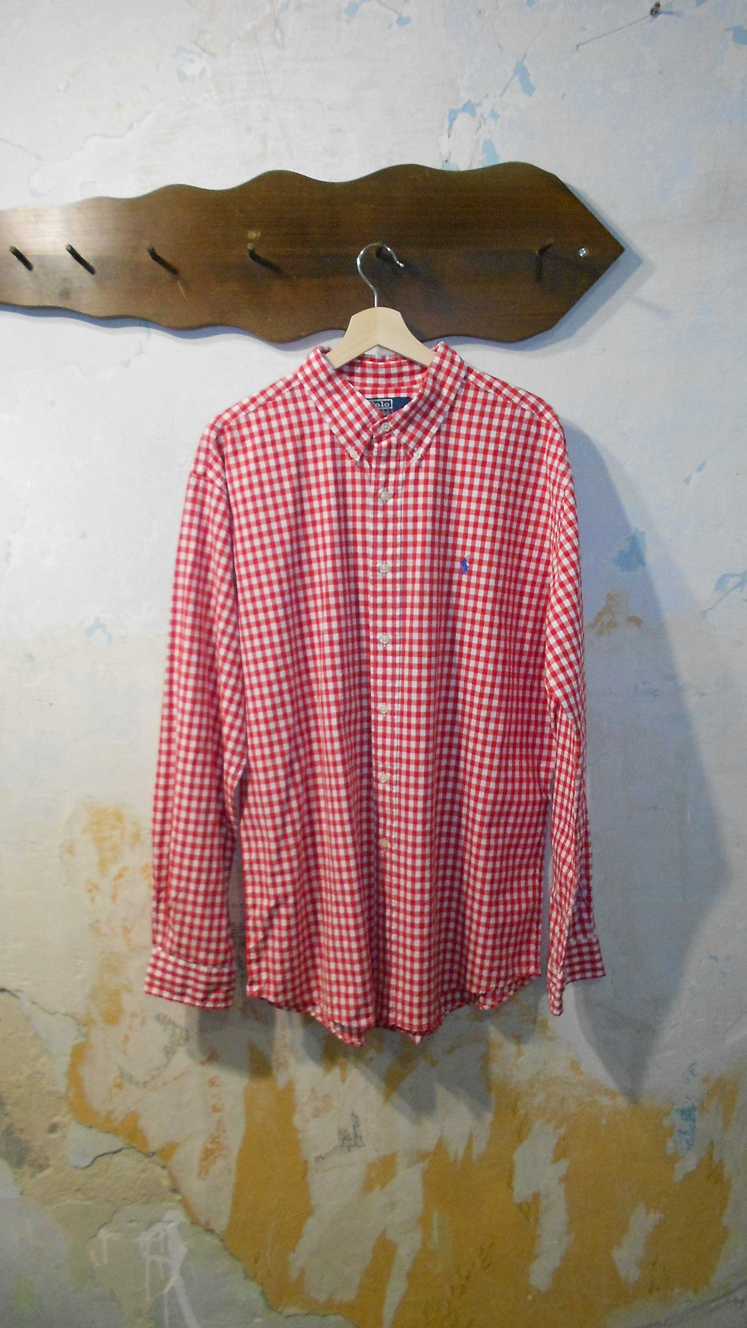 054 / RALPH LAUREN gingham men's shirt