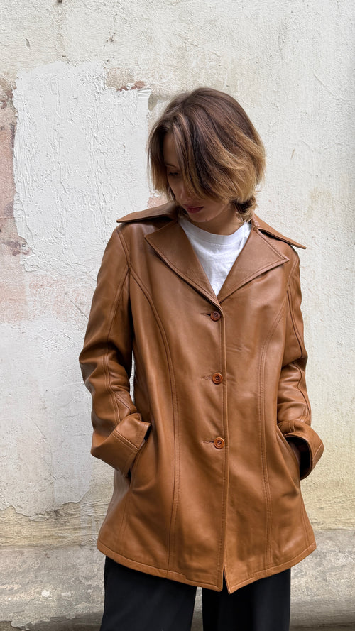 399 / tan leather jacket