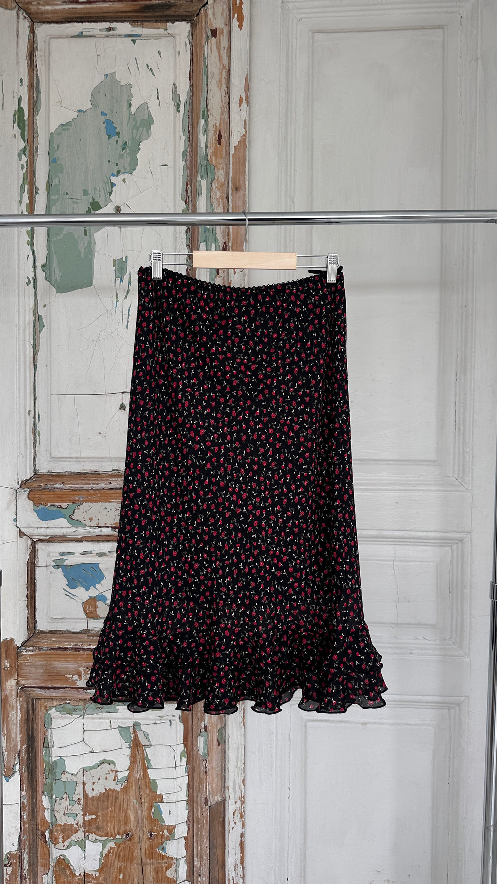 146 / floral print midi skirt