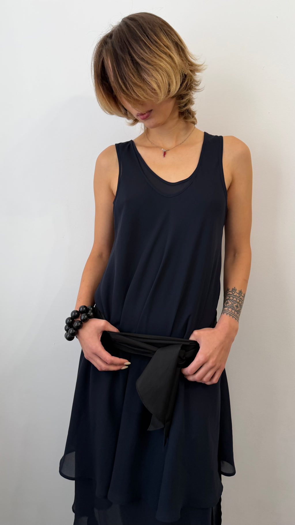 384 / midi dress with belt