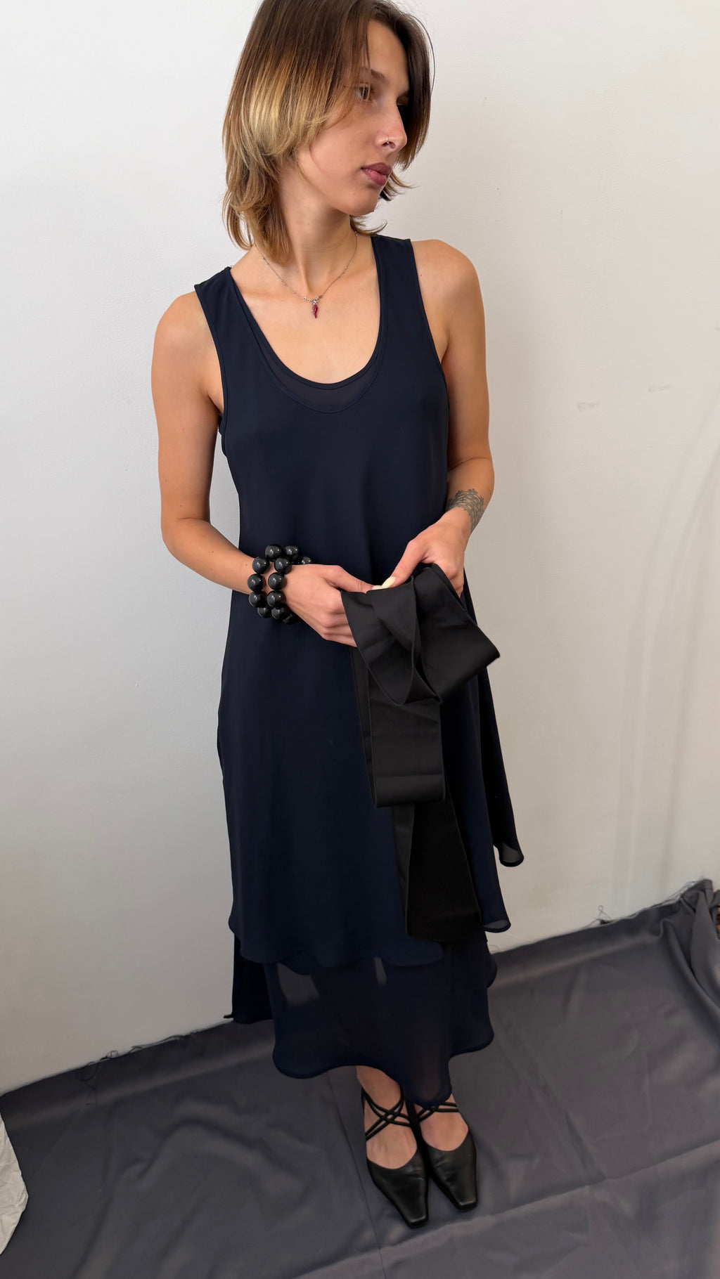 384 / midi dress with belt