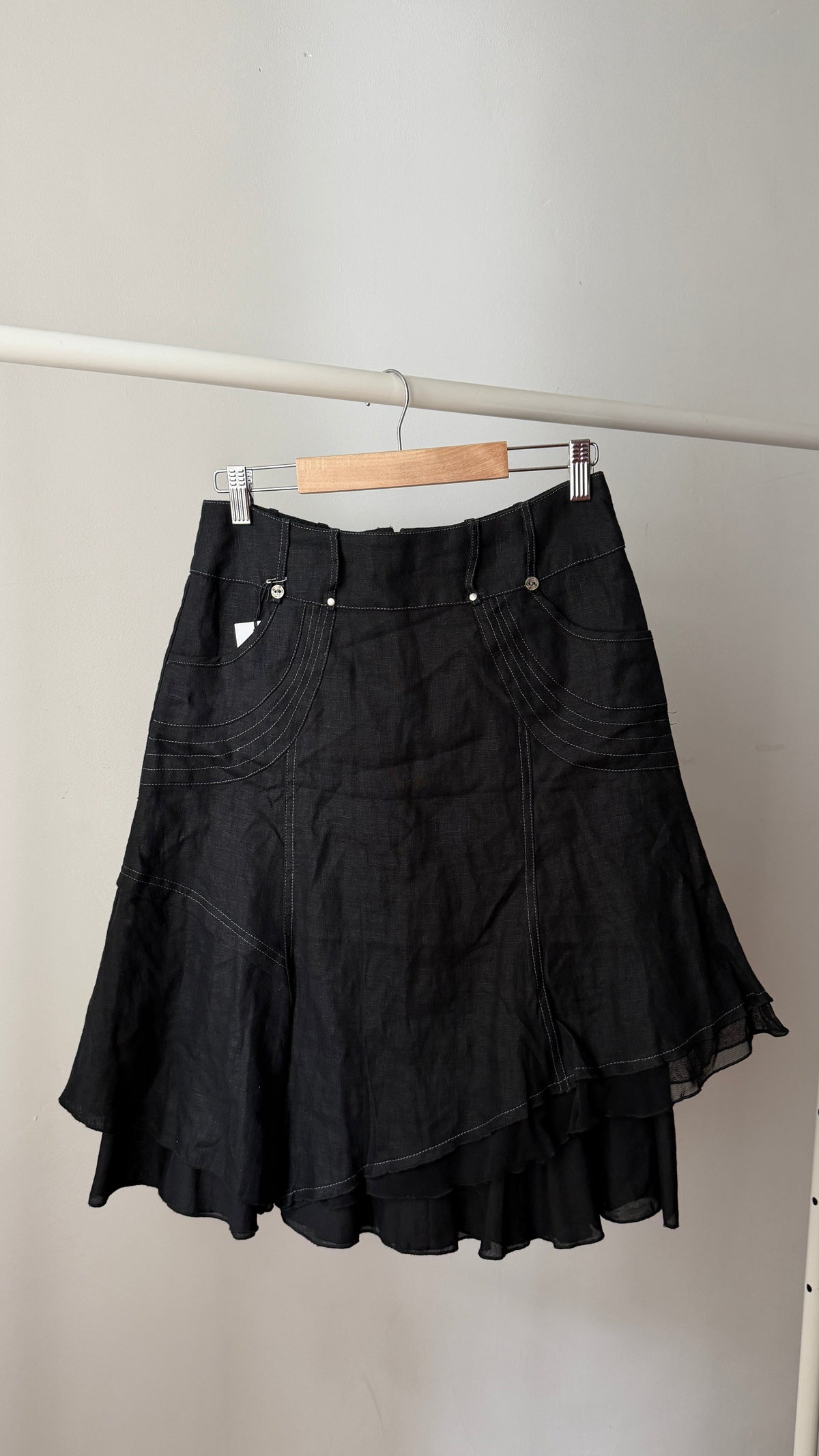 389 / linen asymmetric skirt