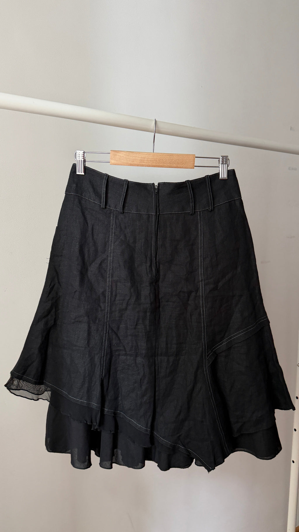 389 / linen asymmetric skirt