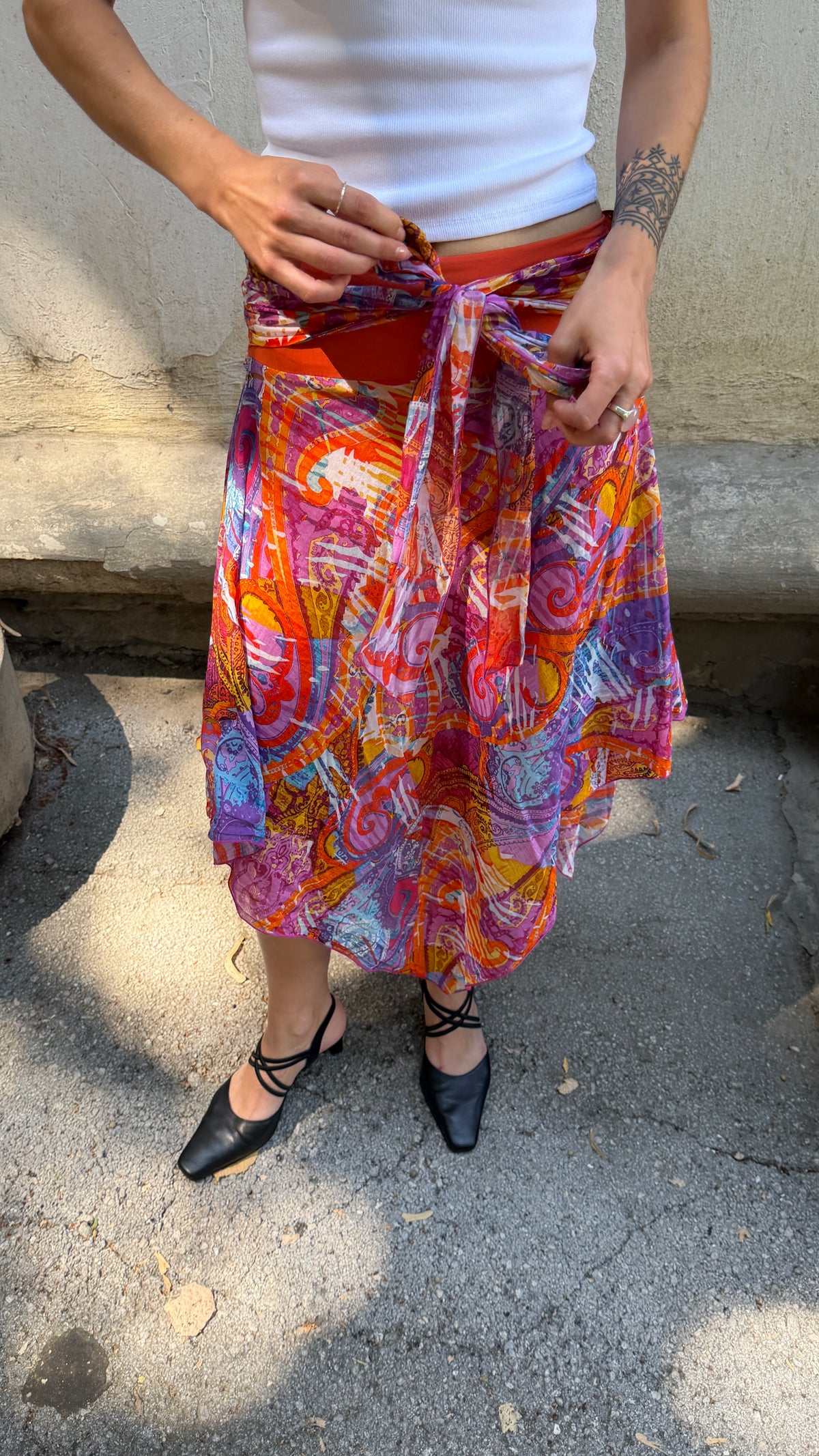 378 / asymmetric midi skirt