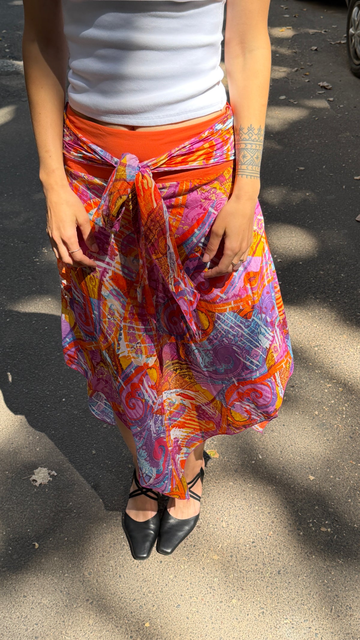 378 / asymmetric midi skirt