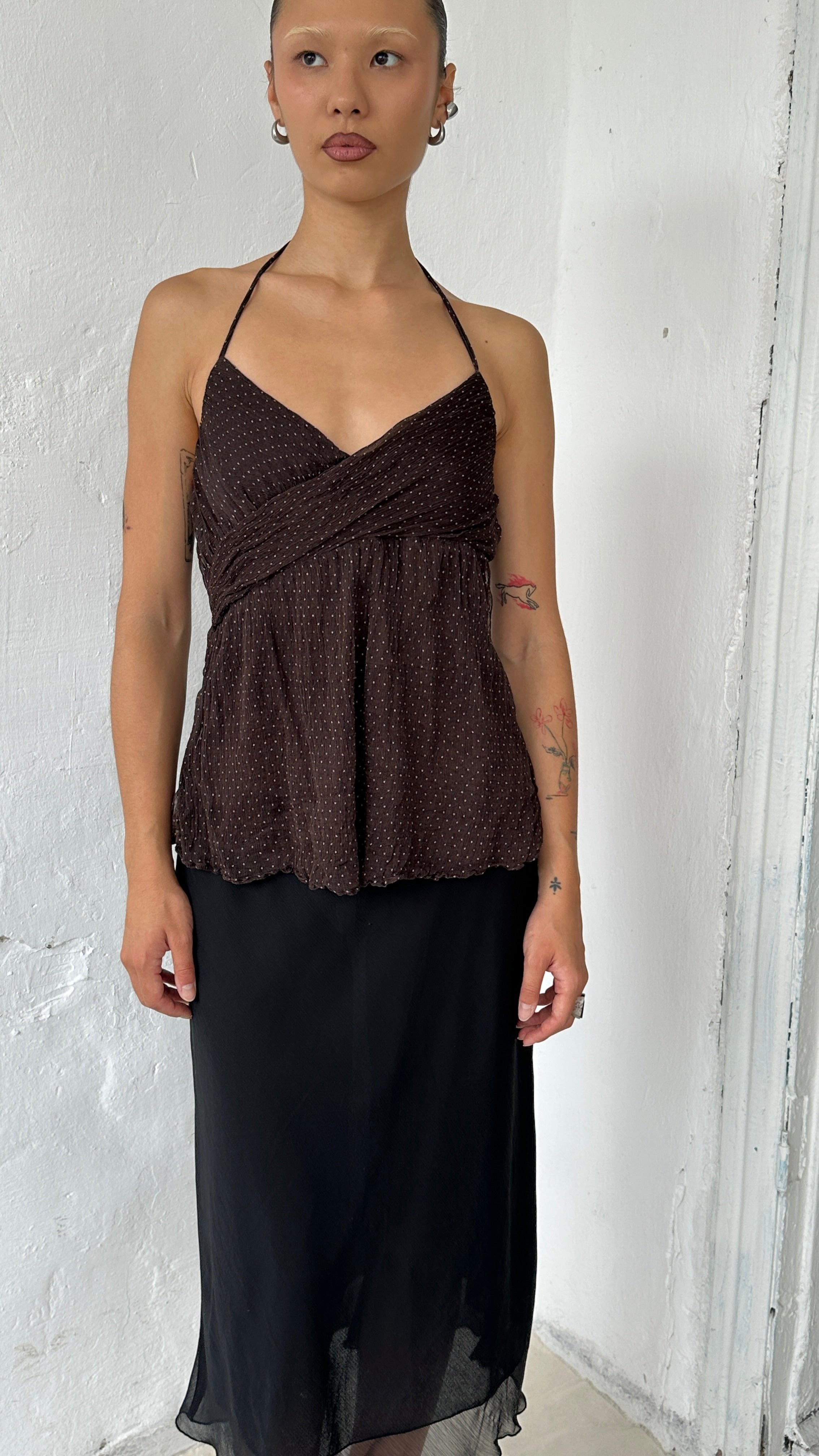 313 / silk halter top