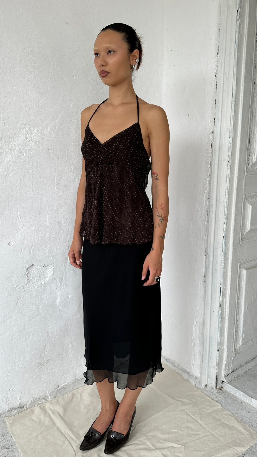 313 / silk halter top
