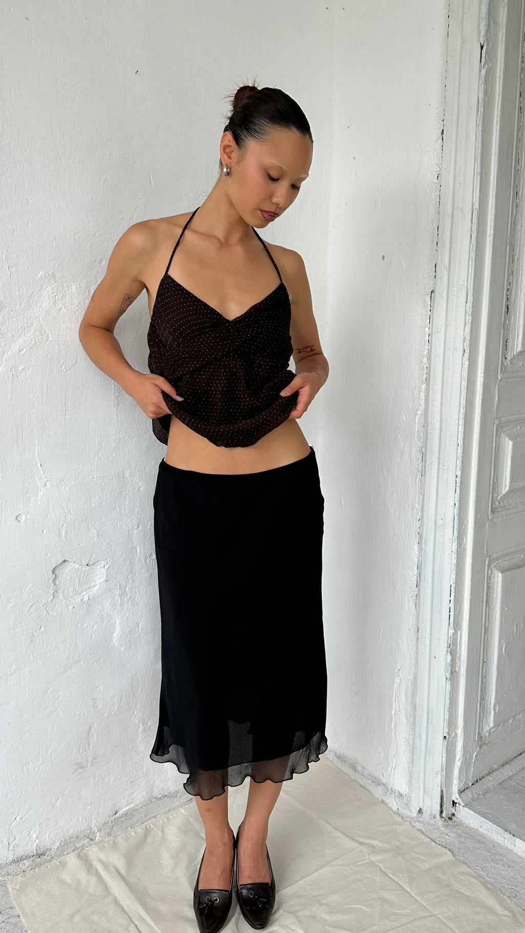 316 / chiffon midi skirt