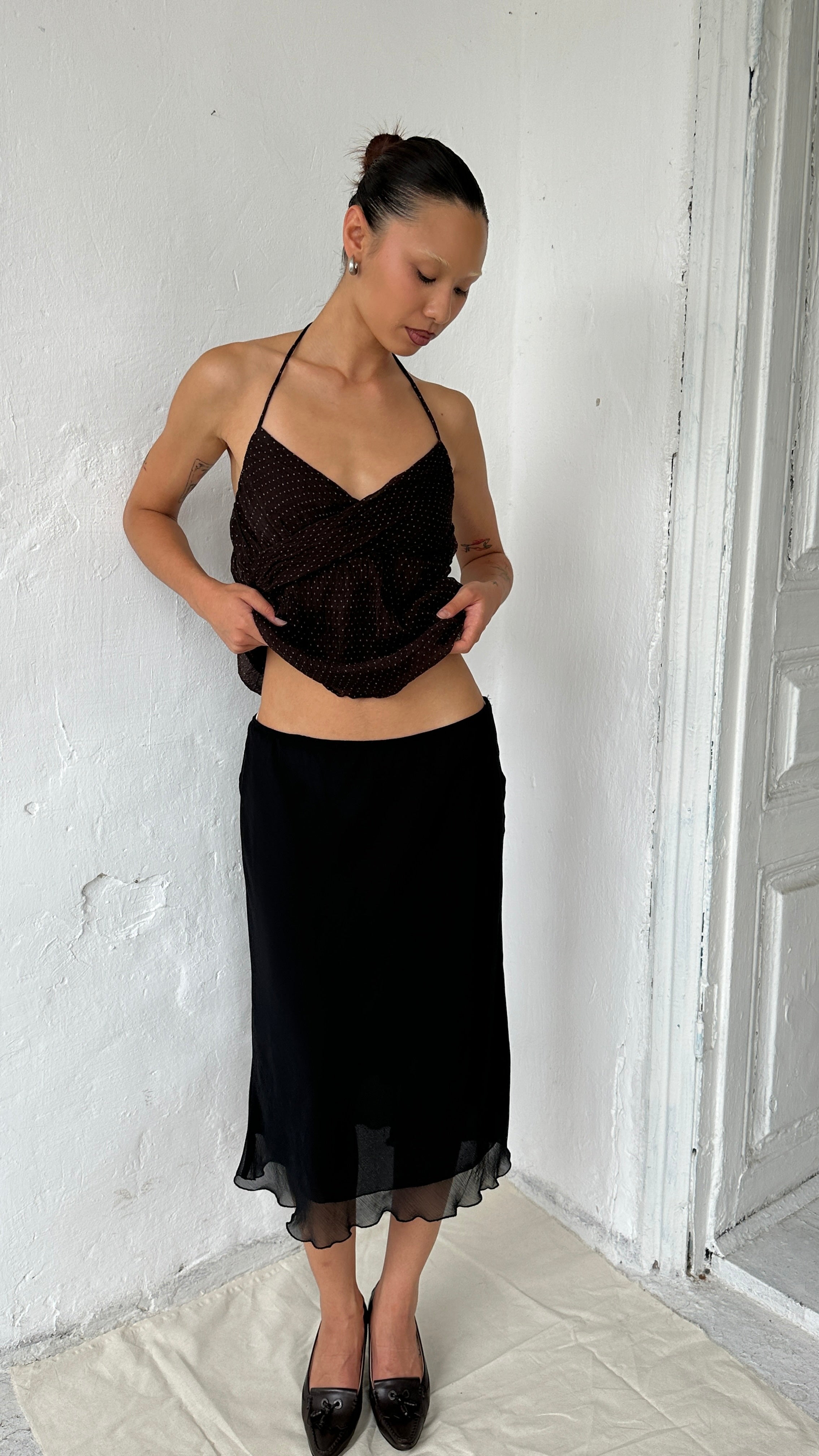 316 / chiffon midi skirt