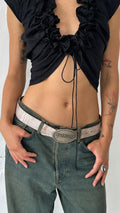 296 / GALLIANO cracked leather belt