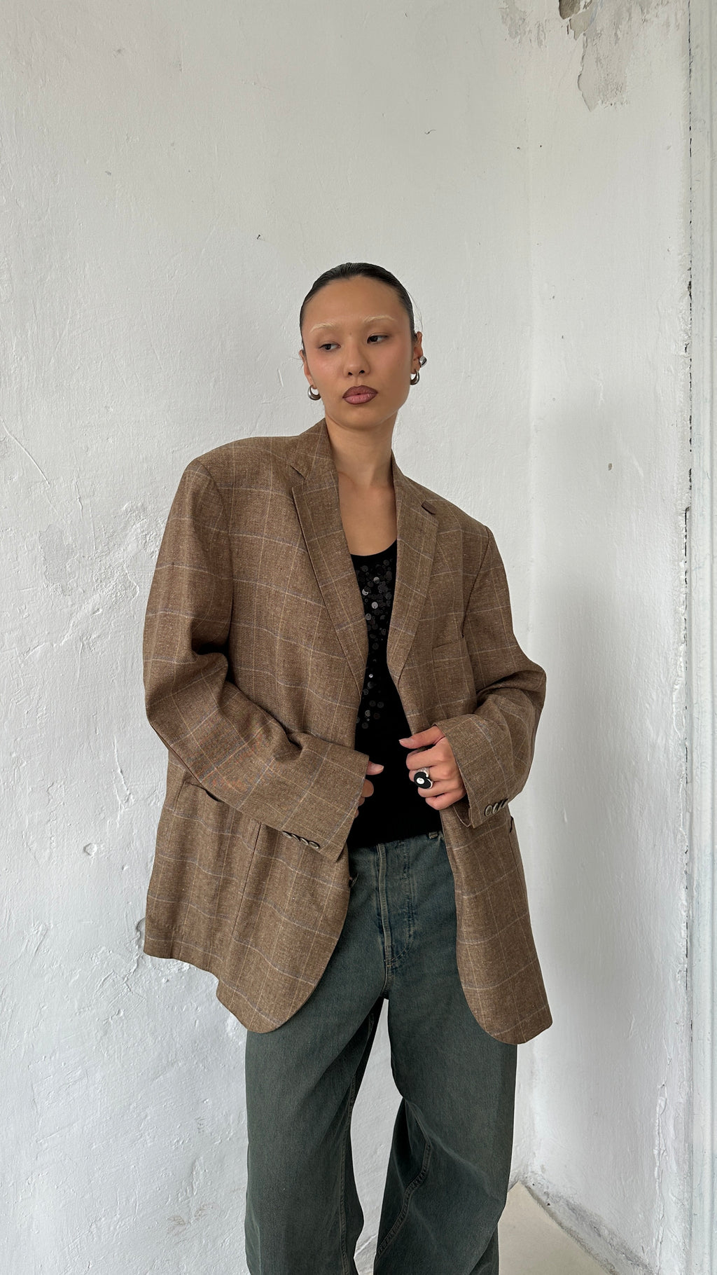 232 / silk&linen blazer men's