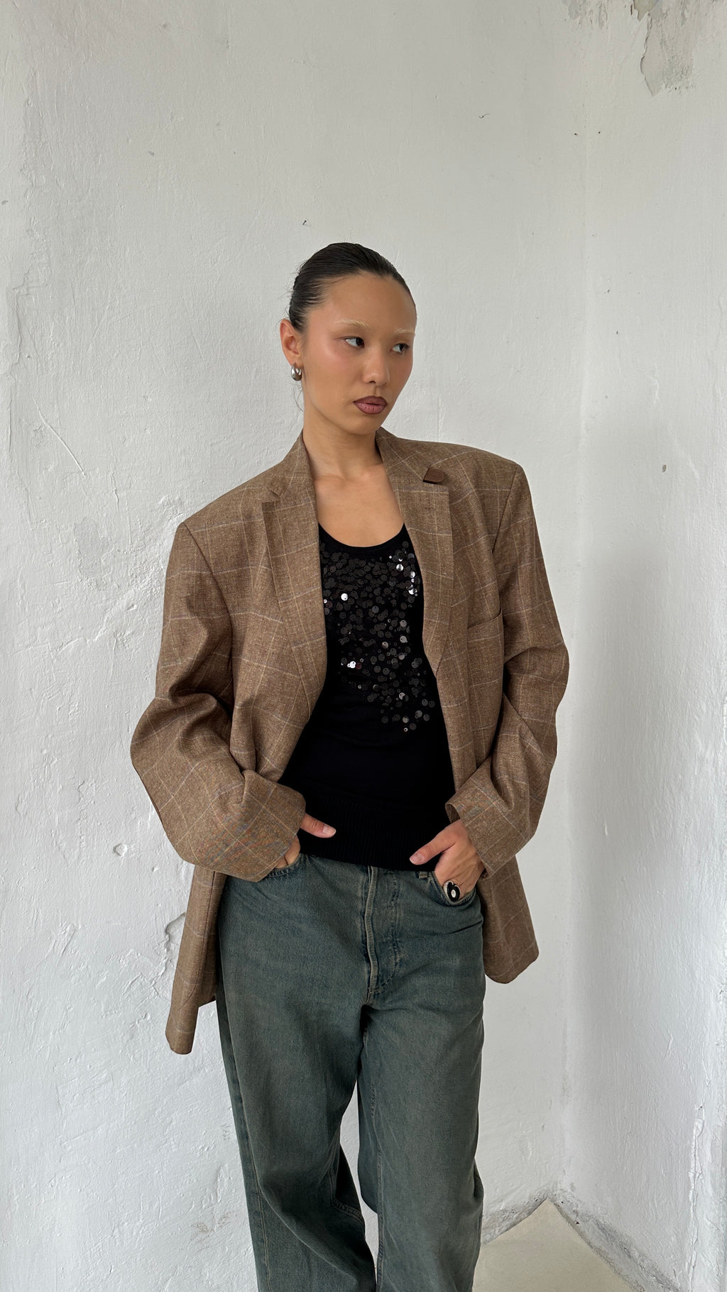 232 / silk&linen blazer men's