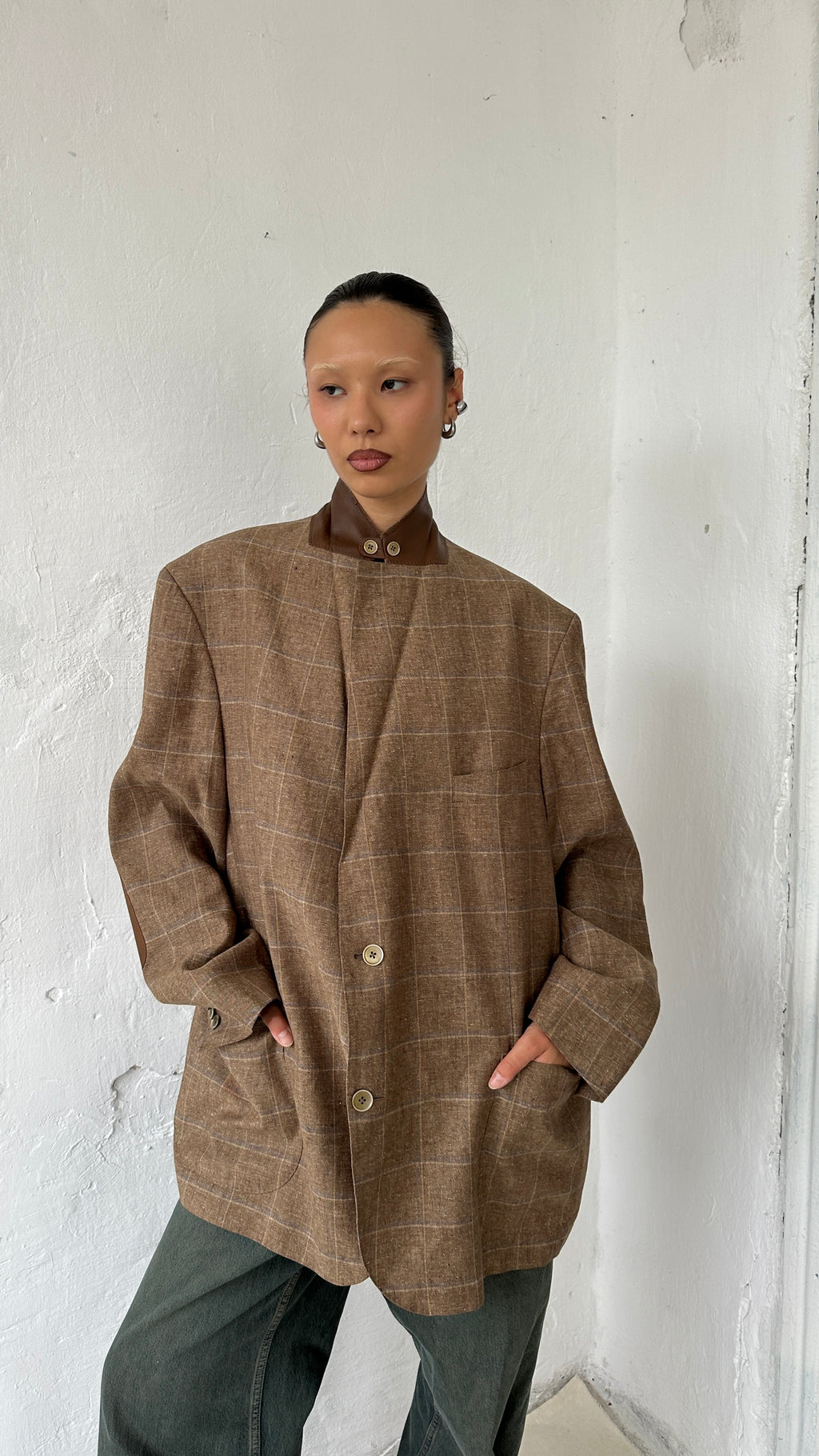 232 / silk&linen blazer men's